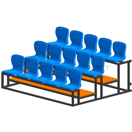 Купить Трибуна мобильная 3 ряда сиденья пластиковые на 15 мест в Ногинске 